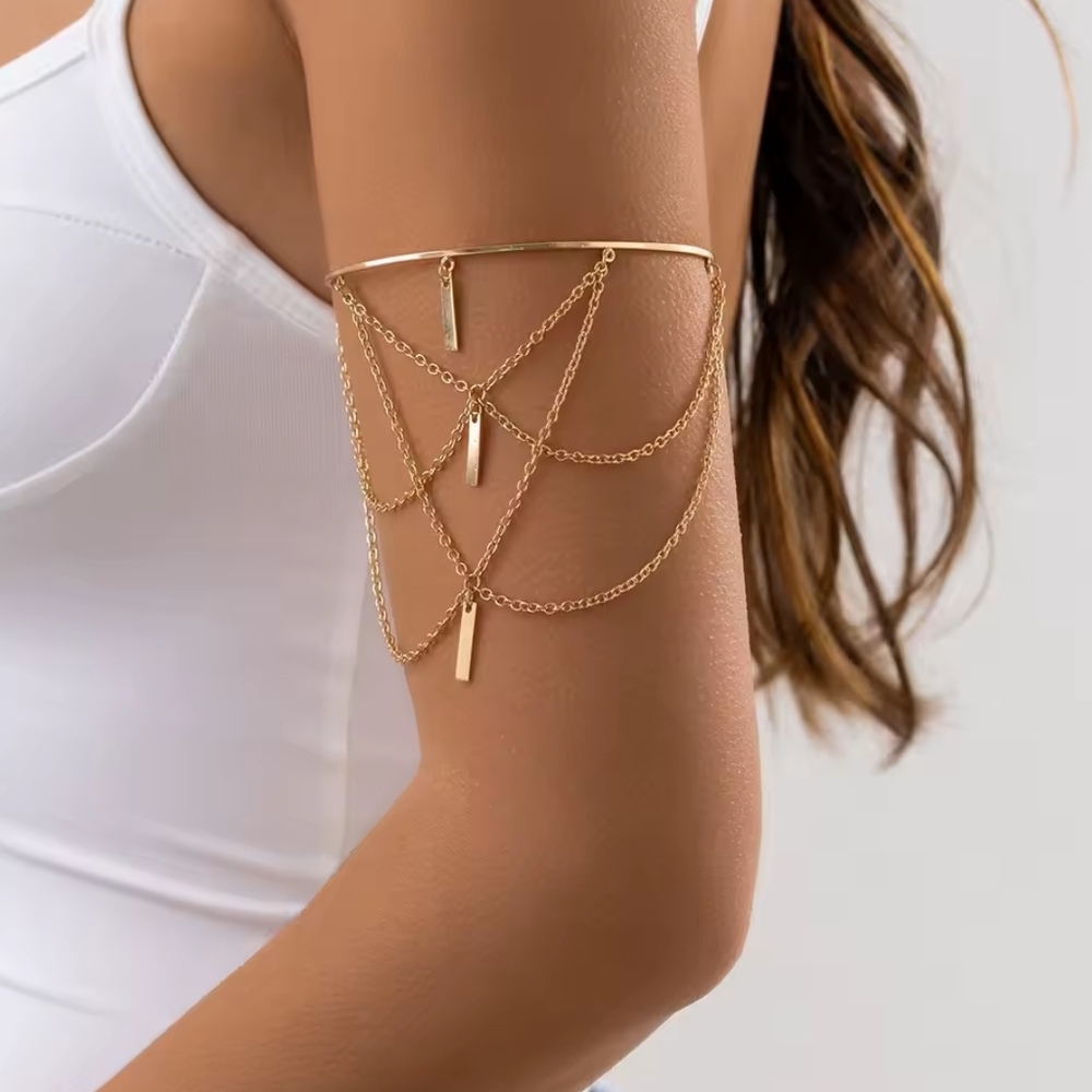Elegant Gold Chain Arm Cuff